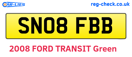 SN08FBB are the vehicle registration plates.