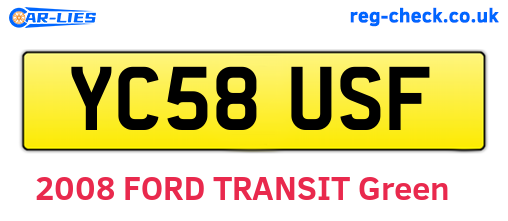 YC58USF are the vehicle registration plates.