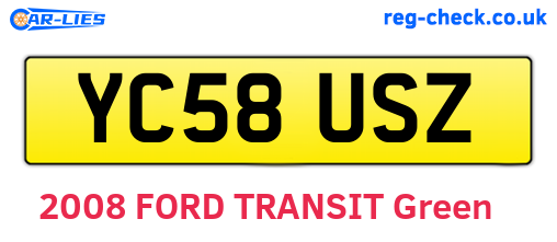 YC58USZ are the vehicle registration plates.