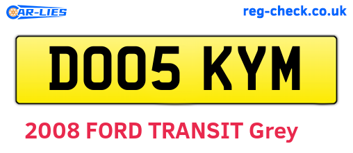 DO05KYM are the vehicle registration plates.
