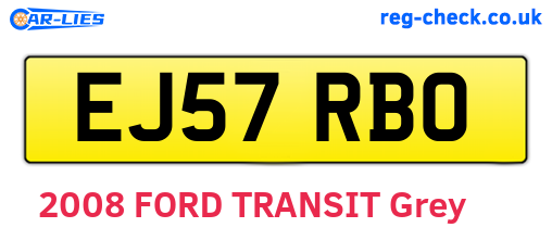 EJ57RBO are the vehicle registration plates.