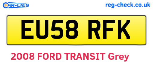 EU58RFK are the vehicle registration plates.