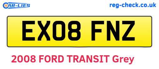 EX08FNZ are the vehicle registration plates.