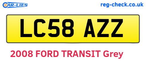 LC58AZZ are the vehicle registration plates.