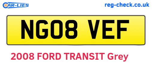 NG08VEF are the vehicle registration plates.