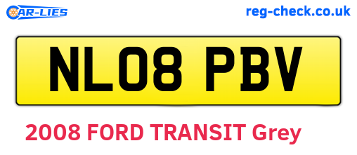 NL08PBV are the vehicle registration plates.