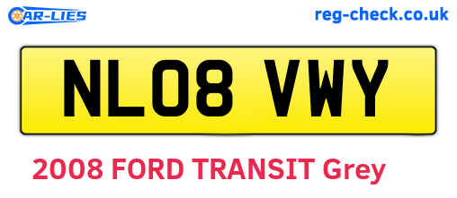 NL08VWY are the vehicle registration plates.