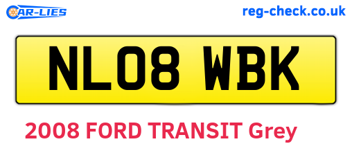 NL08WBK are the vehicle registration plates.