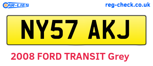 NY57AKJ are the vehicle registration plates.
