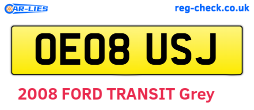 OE08USJ are the vehicle registration plates.