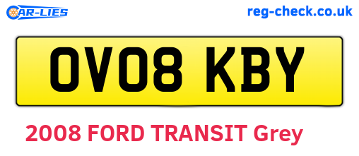 OV08KBY are the vehicle registration plates.