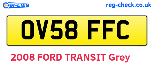 OV58FFC are the vehicle registration plates.