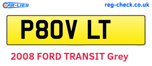 P80VLT are the vehicle registration plates.