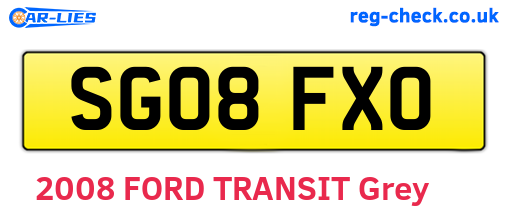 SG08FXO are the vehicle registration plates.