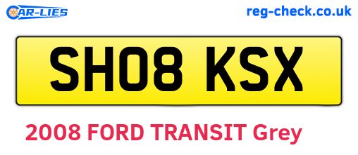 SH08KSX are the vehicle registration plates.