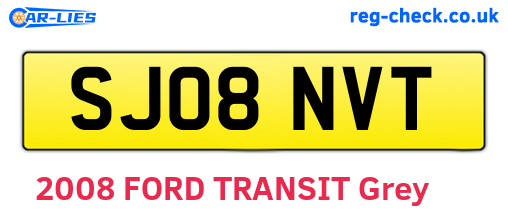 SJ08NVT are the vehicle registration plates.