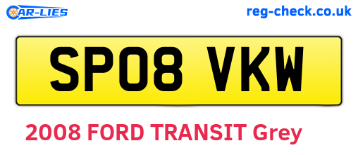 SP08VKW are the vehicle registration plates.