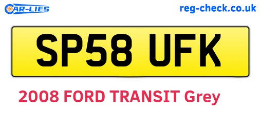 SP58UFK are the vehicle registration plates.