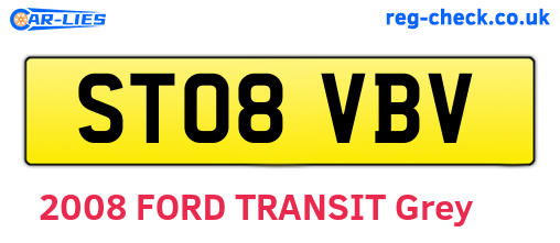 ST08VBV are the vehicle registration plates.