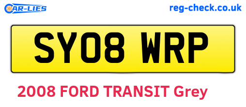 SY08WRP are the vehicle registration plates.