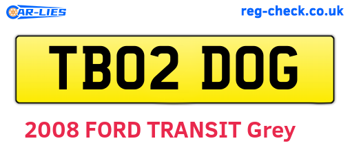 TB02DOG are the vehicle registration plates.