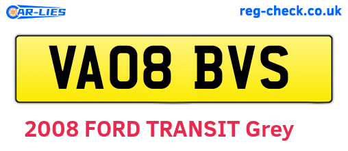 VA08BVS are the vehicle registration plates.