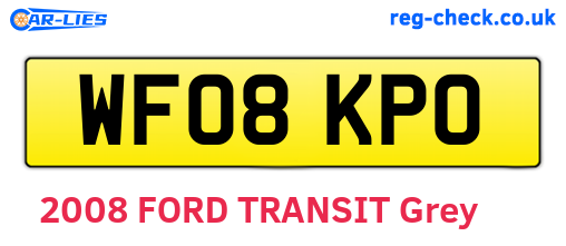 WF08KPO are the vehicle registration plates.