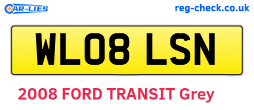 WL08LSN are the vehicle registration plates.