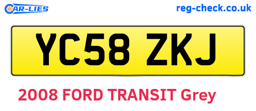 YC58ZKJ are the vehicle registration plates.
