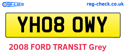 YH08OWY are the vehicle registration plates.