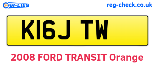 K16JTW are the vehicle registration plates.