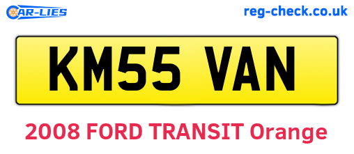 KM55VAN are the vehicle registration plates.