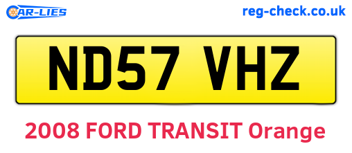ND57VHZ are the vehicle registration plates.
