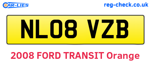NL08VZB are the vehicle registration plates.