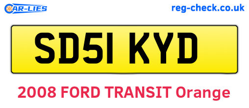 SD51KYD are the vehicle registration plates.