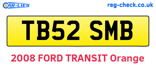 TB52SMB are the vehicle registration plates.