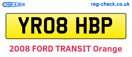 YR08HBP are the vehicle registration plates.
