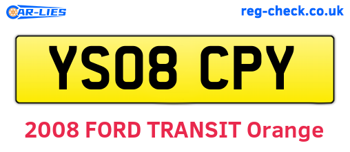 YS08CPY are the vehicle registration plates.
