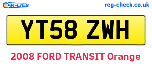 YT58ZWH are the vehicle registration plates.