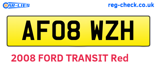 AF08WZH are the vehicle registration plates.