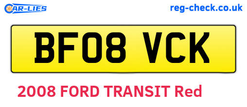 BF08VCK are the vehicle registration plates.