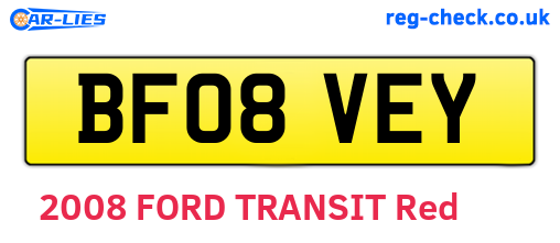 BF08VEY are the vehicle registration plates.