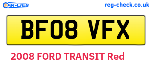BF08VFX are the vehicle registration plates.
