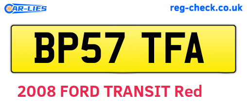 BP57TFA are the vehicle registration plates.