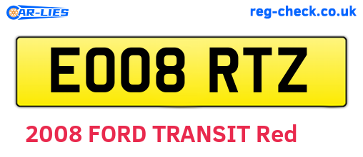 EO08RTZ are the vehicle registration plates.