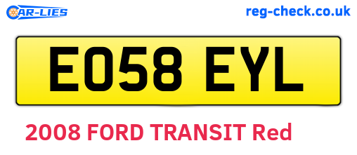 EO58EYL are the vehicle registration plates.