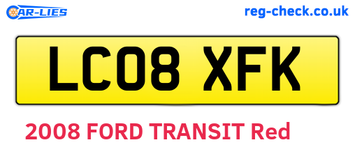 LC08XFK are the vehicle registration plates.