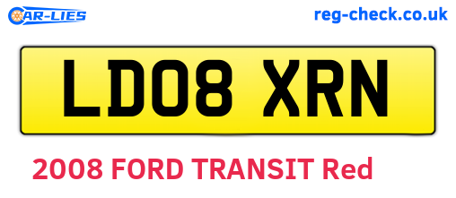 LD08XRN are the vehicle registration plates.