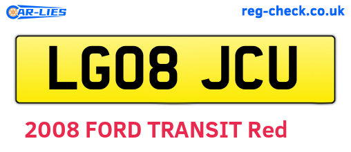 LG08JCU are the vehicle registration plates.