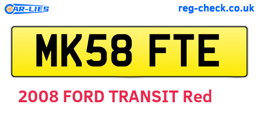 MK58FTE are the vehicle registration plates.